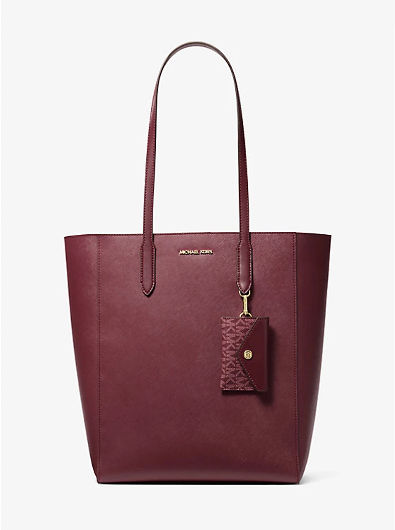 Vincent Large Saffiano Leather Tote Bag With Card Case