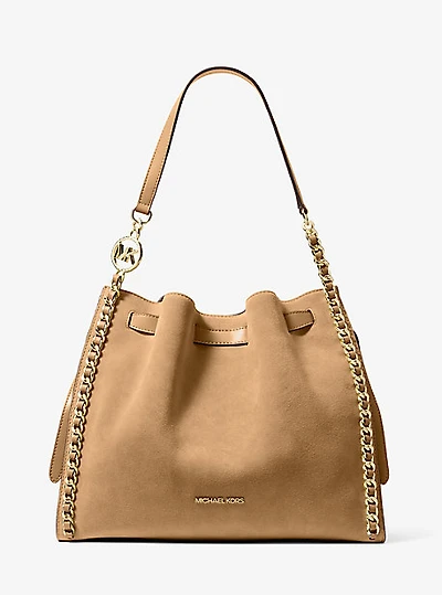 Mina Large Suede Chain Shoulder Bag