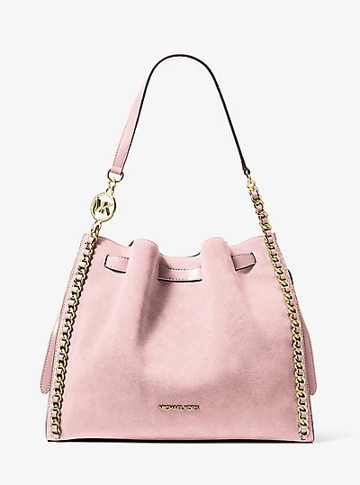Mina Large Suede Chain Shoulder Bag