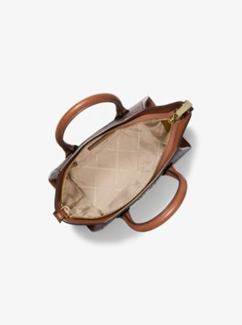 Avril Small Logo and Leather Satchel