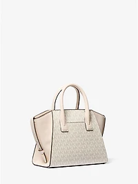 Avril Small Logo and Leather Satchel