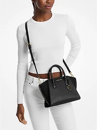 Avril Small Pebbled Leather Satchel