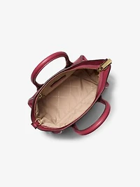 Avril Small Pebbled Leather Satchel