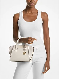 Avril Small Pebbled Leather Satchel