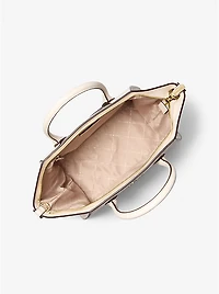 Avril Large Leather and Suede Satchel