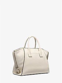 Avril Large Leather and Suede Satchel