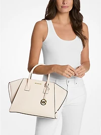 Avril Large Leather and Suede Satchel