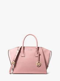 Avril Large Leather and Suede Satchel