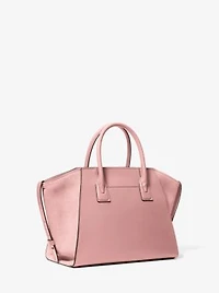 Avril Large Leather and Suede Satchel