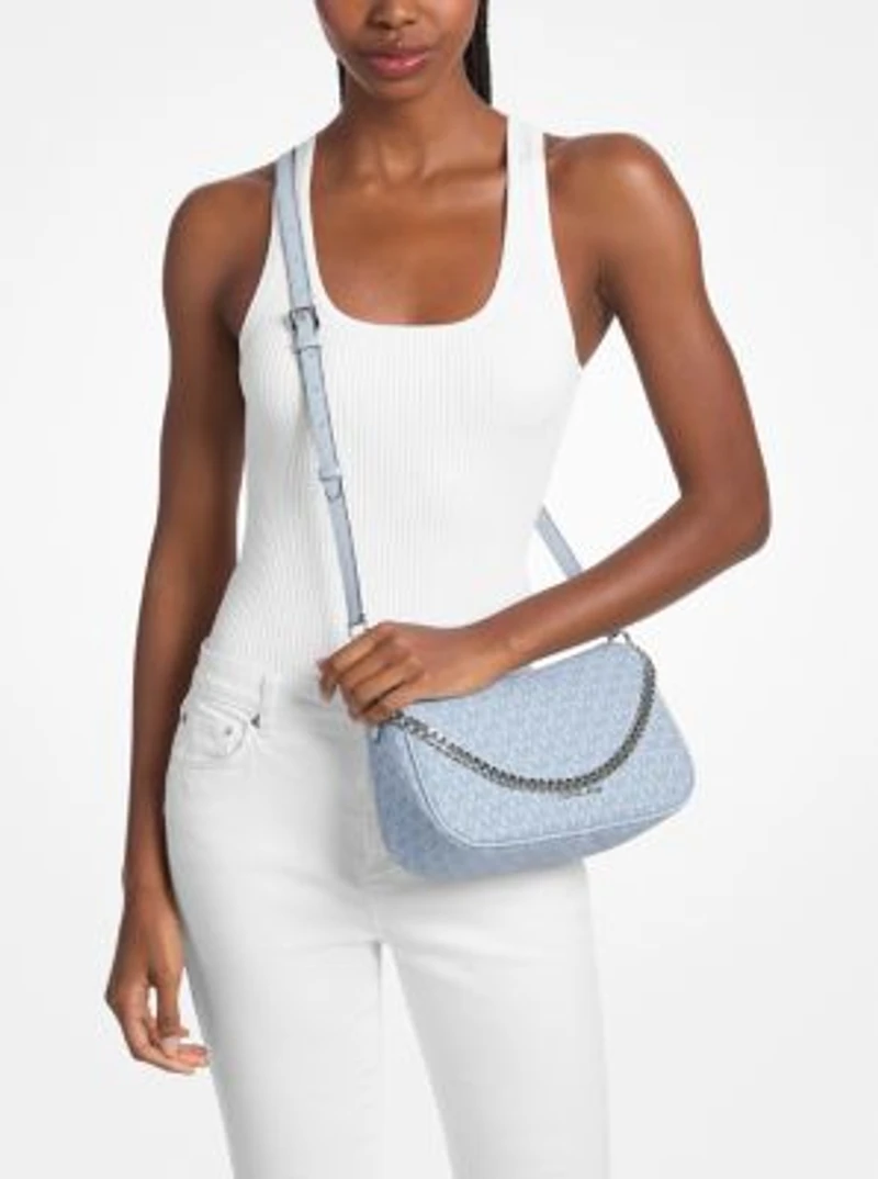 Carmela Medium Signature Logo Convertible Crossbody Bag