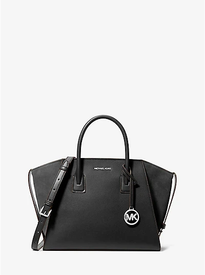 Avril Large Leather and Suede Satchel