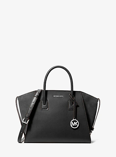 Avril Large Leather and Suede Satchel
