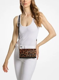 Carson Large Leopard Print Calf Hair Crossbody Bag