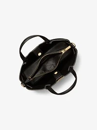 Carson Small Leopard Print Calf Hair Satchel