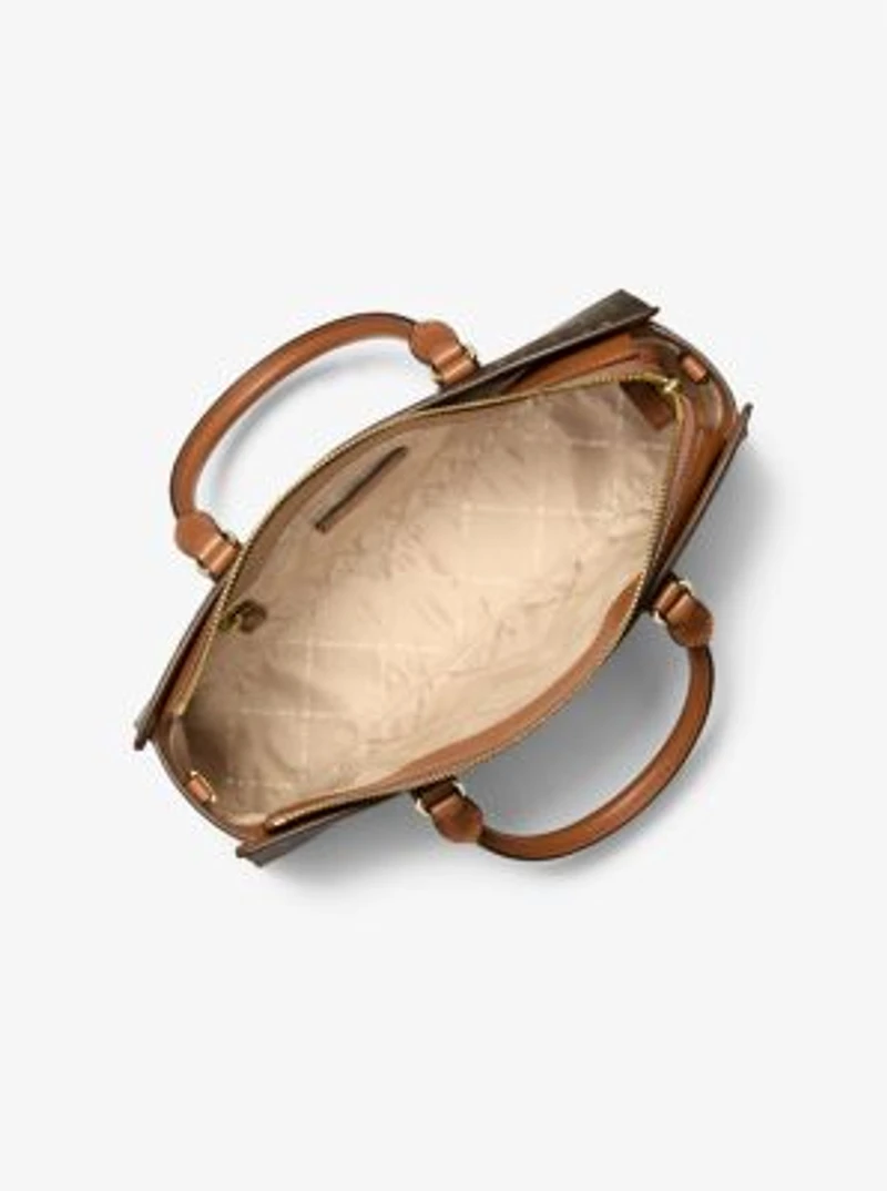 Arden Medium Printed Signature Logo Satchel