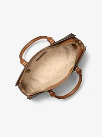 Arden Medium Printed Signature Logo Satchel