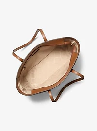 Arden Large Printed Signature Logo Top-Zip Tote Bag