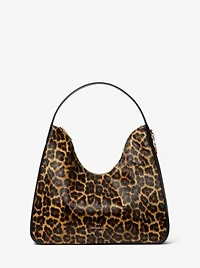 Nayla Medium Leopard Print Calf Hair Shoulder Bag