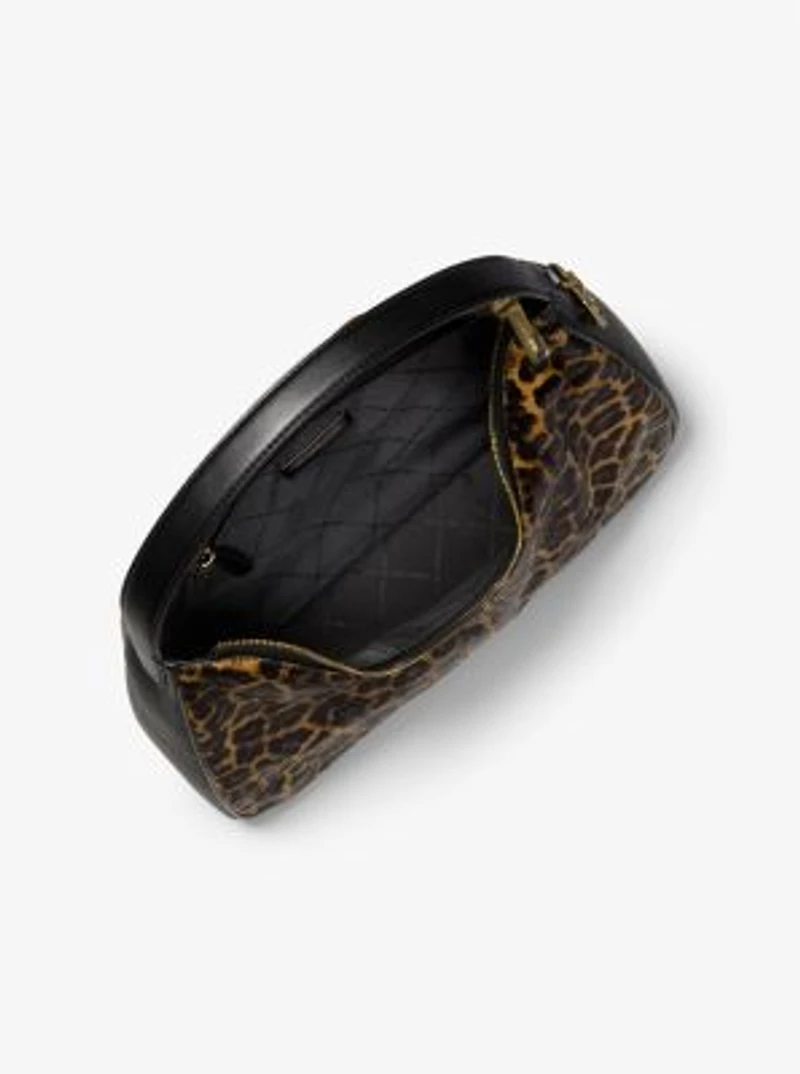 Nayla Medium Leopard Print Calf Hair Shoulder Bag