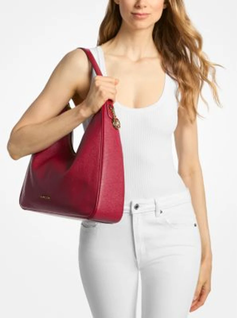 Nayla Medium Pebbled Leather Shoulder Bag