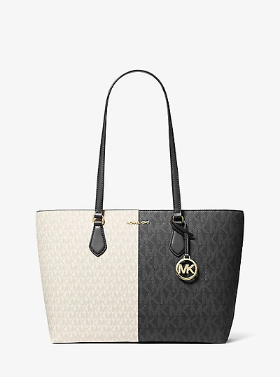 Sheila Large Two-Tone Signature Logo Tote Bag