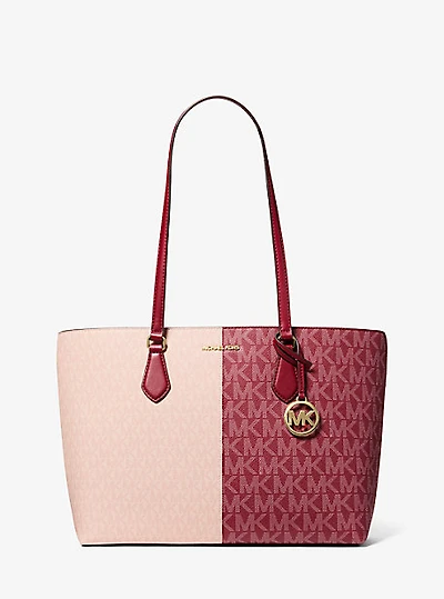 Sheila Large Two-Tone Signature Logo Tote Bag