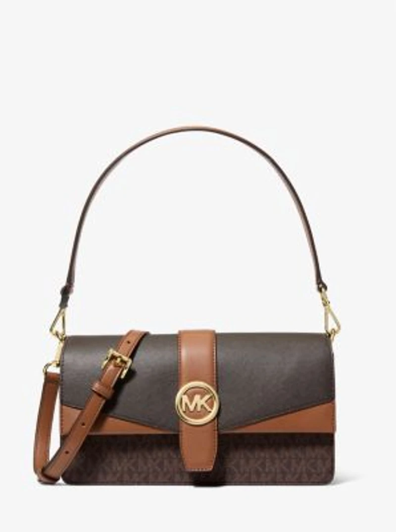 Greenwich Medium Signature Logo Convertible Crossbody Bag