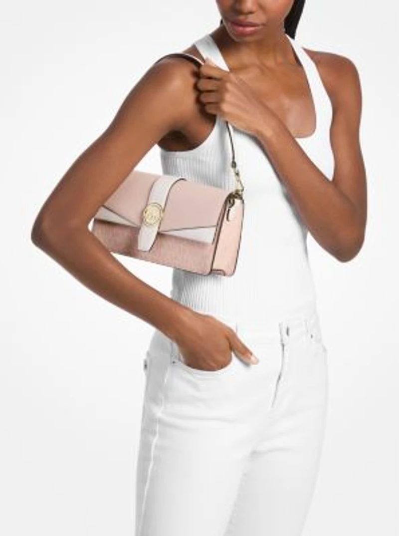 Greenwich Medium Signature Logo Convertible Crossbody Bag