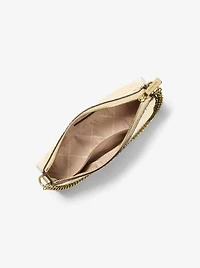 Jet Set Medium Metallic Logo Debossed Pochette and Card Case Gift