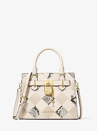 Hamilton Small Patchwork and Snake Embossed Satchel