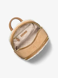 Rhea Medium Suede and Faux Shearling Backpack