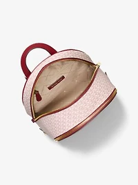 Rhea Medium Metallic Signature Logo Backpack