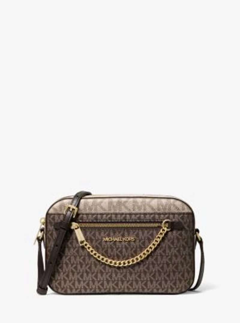 Jet Set Metallic Signature Logo Crossbody Bag