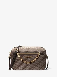Jet Set Metallic Signature Logo Crossbody Bag