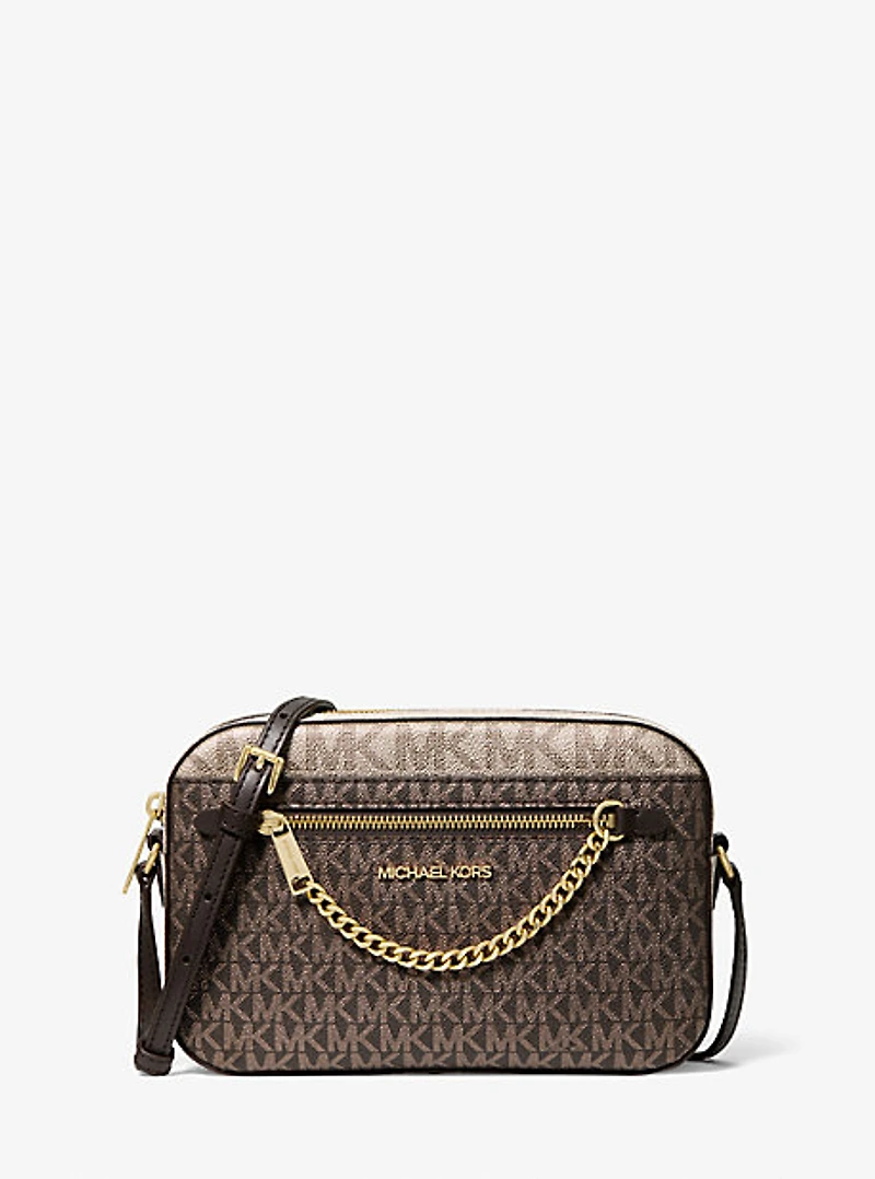 Jet Set Metallic Signature Logo Crossbody Bag