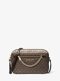 Jet Set Metallic Signature Logo Crossbody Bag