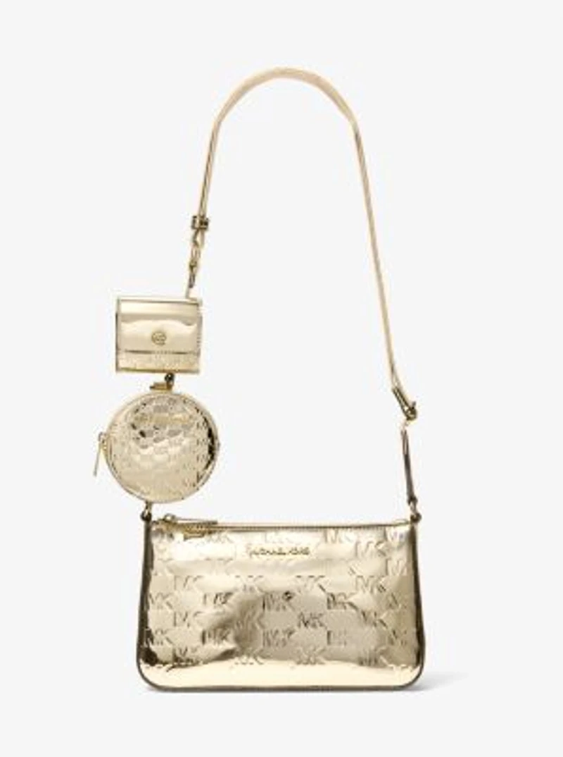 Jet Set Small Metallic Logo Debossed Crossbody Bag with Case for Apple Airpods Pro®