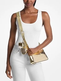 Jet Set Small Metallic Logo Debossed Crossbody Bag with Case for Apple Airpods Pro®