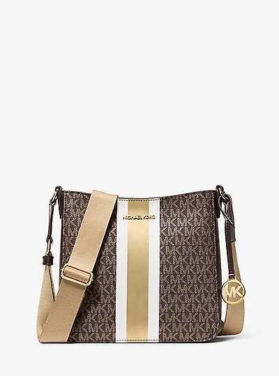 Jet Set Small Signature Logo Stripe Crossbody Bag