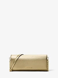 Jet Set Medium Embellished Metallic Leather Clutch