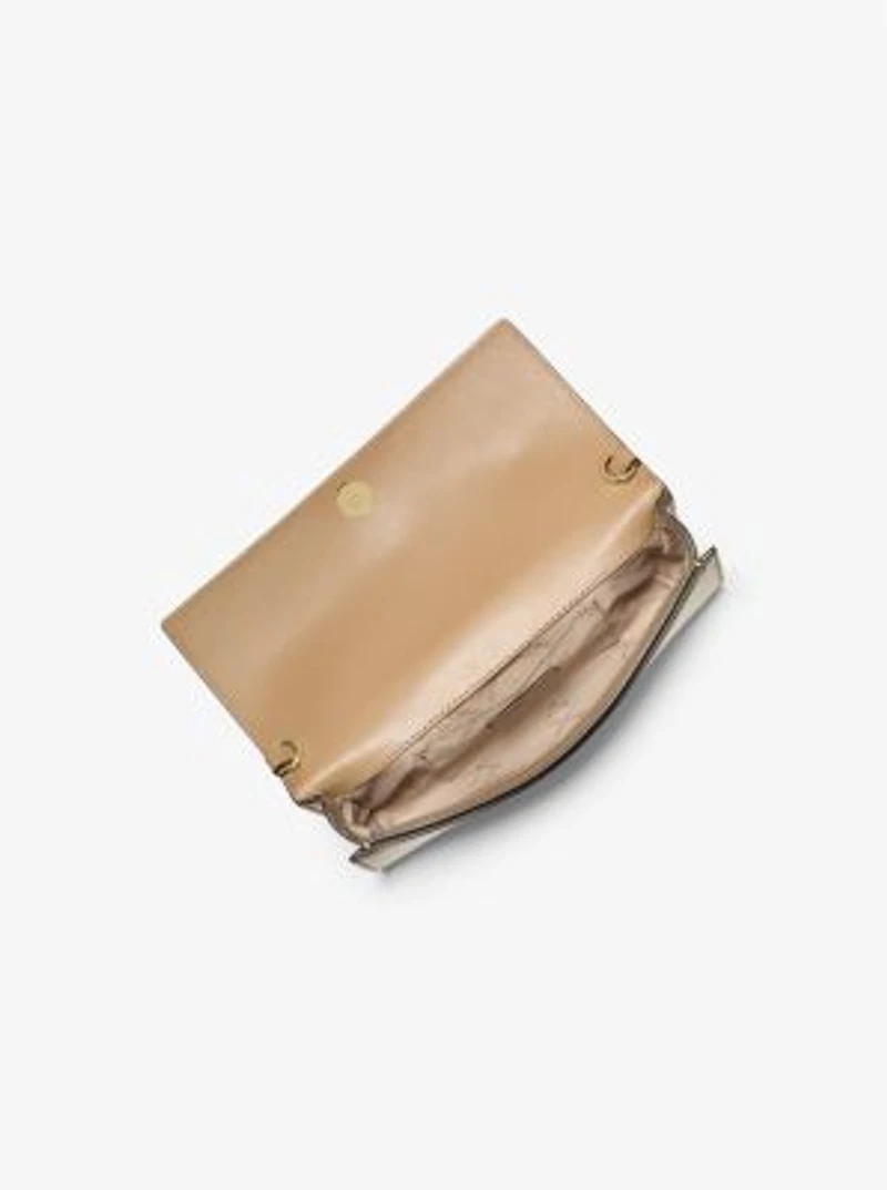 Jet Set Medium Embellished Metallic Leather Clutch