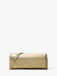 Jet Set Medium Embellished Metallic Leather Clutch