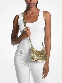 Jet Set Travel -Small Metallic Convertible Crossbody Bag