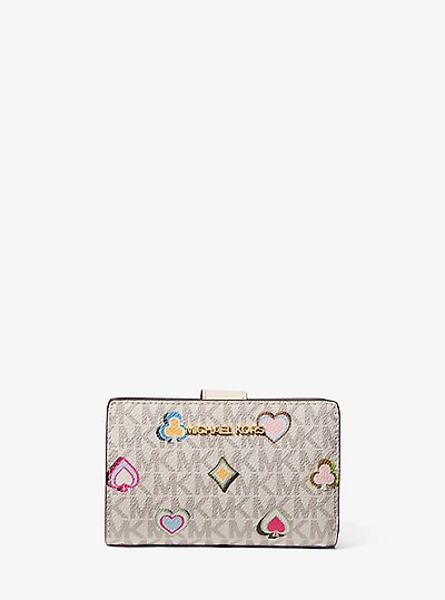 Jet Set Medium Printed Signature Logo Wallet