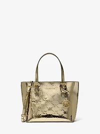 Jet Set Extra-Small Metallic Logo Debossed Convertible Tote Bag