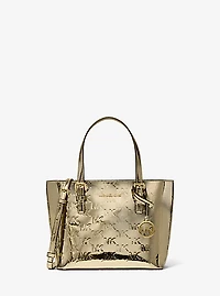 Jet Set Extra-Small Metallic Logo Debossed Convertible Tote Bag