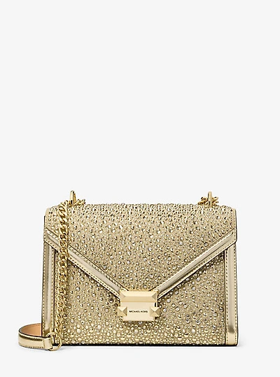 Whitney Medium Embellished Metallic Shoulder Bag