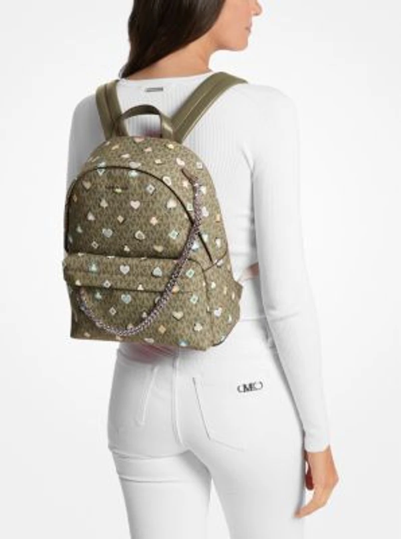 Slater Medium Printed Signature Logo Backpack