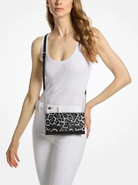 Carson Large Leopard Print Calf Hair Convertible Crossbody Bag