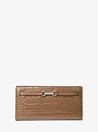 Carson Large Patent Crocodile Embossed Wallet